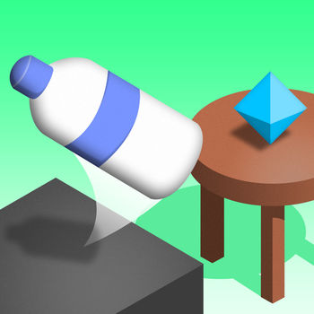Bottle Flip! - Let the bottle flip from one table to the next! Do it as many times in a row as you can!Just touch and hold the screen to charge and release to let the bottle flip. Try not to fall down!Collect gems to unlock different bottles.What\'s your best score?