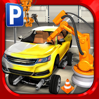 Car Factory Parking Simulator a Real Garage Repair Shop Racing Game - In Car Factory Parking Simulator you have to take on EVERY DRIVING JOB. Deliver parts using Trucks, Vans and Fork Lifts. Take your Car through the factory production line and watch it get built in stages from Rolling Chassis to a Finished Car. You can even paint it your favorite color in the paint booth! Then give it a Test Drive on the test track, and finally, deliver to customers using the Car Transporter truck!Are you ready to start the career of your lifetime? _____________________________BUILD CARSCalling for Truckers and Test Drivers! Are you ready for a totally original Parking game challenge?!You’ll be in charge of the full production chain… deliver parts, move cars through the busy production line, paint cars in the paint-booth, test drive cars on the test track, deliver finished cars to the top-deck of the Car Transporter Trucks and drive safely away! Can you handle the pressure?_____________________________REALISTIC FACTORYExplore all the departments in the factory including: metal pressing plant, robotized chassis welding, fitting and finishing, paint shops, quality control, car valet area, test track, offices and car storage areas! See how a car factory operates in your new job as the ultimate factory driver!_____________________________FREE TO PLAYThe Main Game Mode is 100% FREE to play, all the way through, no strings attached! Extra Game Modes which alter the rules slightly to make the game easier are available through optional In-App Purchases. Each mode has separate leaderboards to make for totally fair competition!_____________________________GAME FEATURES	? AWESOME VEHICLES: 7 Different Trucks and Cars to Master? CAR PARKING: Exciting missions to test the best drivers ? 100% Free-2-Play Missions? CONTROLS: Buttons, Wheel, Tilt & MFi Game Controller Support? CAMERAS: Multiple cameras including First Person view  ? iCLOUD: Supports play between your devices & automatic progress backup with iCloud? OPTIMISED: runs on anything from (or better than) the iPhone 4, iPad 2, iPad Mini & iPod Touch (4th Generation)