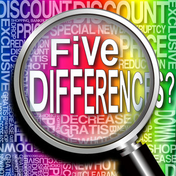 Five Differences? ? - Everybody loves it! Find the difference game! Let\'s find the different spots and touch them! There are 5 differences in each level. When you choose all of them correctly, get it wrong three times, or the time is up, the level is over. If you get two right answers, you can proceed to the next level. Depending on the place with the difference, the points differ. The time limit is about two minutes. In the first challenge, if you get the correct answers quickly, the score triples or doubles.Free Levels ... 420 levels.Add-On : - Level Pack A .. 90 levels - Level Pack B .. 90 levels- Level Pack C .. 90 levels- Bonus Pack ABC ... 30 levels- Level Pack D .. 90 levels- Level Pack E  .. 90 levels- Level Pack F  .. 90 levelsThank you.