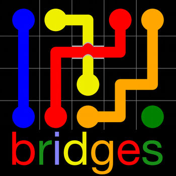 Flow Free: Bridges - From the makers of the #1 hit app Flow Free®, comes a fun and challenging new twist: Bridges!If you like Flow Free, you\'ll love Flow Free: Bridges®!Connect matching colors with pipe to create a Flow®. Pair all colors and cover the entire board. Use the new Bridges to cross two pipes and solve each puzzle!Free play through hundreds of levels, or race against the clock in Time Trial mode. Gameplay ranges from simple and relaxed, to challenging and frenetic, and everywhere in between. How you play is up to you. So, give Flow Free: Bridges a try, and experience \