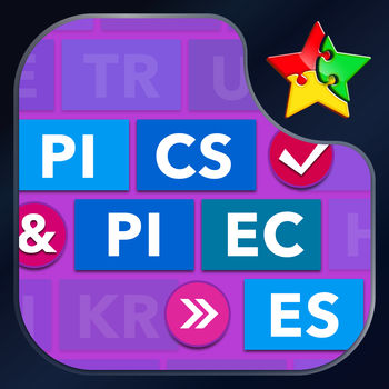 Pics & Pieces - Addicting Puzzle Game - Assemble the word pieces to match the pics! Each level contains 6 pics and 6 words to decipher - can you beat them all?