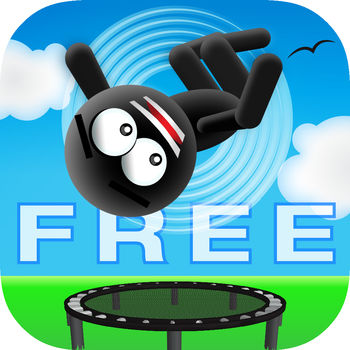Stickman Trampoline - Backflip & Frontflip Action! - **JUMP WITH THE SUPER STICKMAN FREE THIS WEEKEND ONLY!****OVER 2.5 MILLION DOWNLOADS!**#1 Game in 20+ Countries!Do you have what it takes to master the insane heights & flip combos of the trampoline?You\'ll get hooked on Stickman Trampoline as you top GameCenter Leaderboards and land jumps like a Stickman Champ! Welcome to your new favorite way to pass the time.***** - \