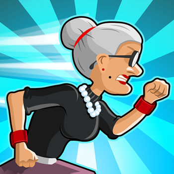 Angry Gran Run - Running Game - Take to the streets with ANGRY GRAN RUN!Our Angry Gran has been locked away in the Angry Asylum, she\'s plotting her escape, and she needs YOU to guide her through the streets once she\'s busted out!Run, jump and slide over and around tons of different and WACKY obstacles in this crazy new running game!THE PUNKS ARE BACK! Bash them out the way and grab their coins to clear up the streets once and for all!Change your look by buying new costumes including 70\'s hippy gran, wonder gran and even a PENGUIN COSTUME!Forget temples, jungles and subway stations - the cities of New York and Rome await you!Buy and upgrade loads of different power-ups like BULLET-TIME and INVINCIBLE SHIELDS.Watch out for ALIENS, DINOSAURS and other INSANE stuff!