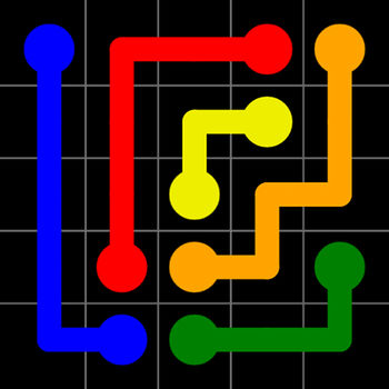 Flow Free - Flow FreeÂ® is a simple yet addictive puzzle game.Connect matching colors with pipe to create a FlowÂ®. Pair all colors, and cover the entire board to solve each puzzle in Flow Free. But watch out, pipes will break if they cross or overlap!Free play through hundreds of levels, or race against the clock in Time Trial mode. Flow Free gameplay ranges from simple and relaxed, to challenging and frenetic, and everywhere in between. How you play is up to you. So, give Flow Free a try, and experience \