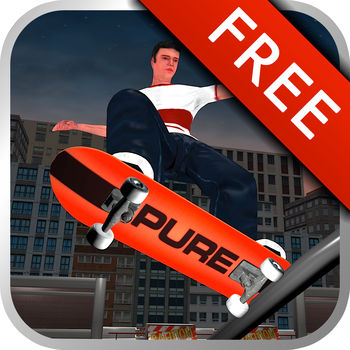 PureSkate FREE - Get ready to skate your heart out in the most realistic and intuitive skateboarding simulation ever made! Natural fingerboard control combined with a rich 3D view of your skater\'s world creates a fun and addictive skateboarding experience that is the first of it\'s kind. ‘Your fingers are your feet’ - watch as you control the skater by pushing, ollieing, and performing kicks, turns, grinds, slides, spins, and more! The control you have will blow you away, and will challenge you to think like a skater to combine big tricks and create killer, clean lines. Features: - Fine control over the skaters feet - Full 3D skater and world - Dozens of flip and rail tricks - Link tricks together for sick combos - Build your skills accomplishing dozens of challenging goals - One awesome level to explore and master- Bonus points for gaps - Real sounds - Flexible push and tilt modes PureSkate FREE is a complete game, guaranteed to be fun and challenging for as many hours as you have available.  If you are enjoying it, consider picking up the Pro version of PureSkate - more levels, more skills, more features, more PURE.-------------- Orbi Labs is an independent software shop dedicated to making Apps that people love. We are always eager for feedback, please let us know what you think! feedback@orbilabs.com http://twitter.com/orbilabs